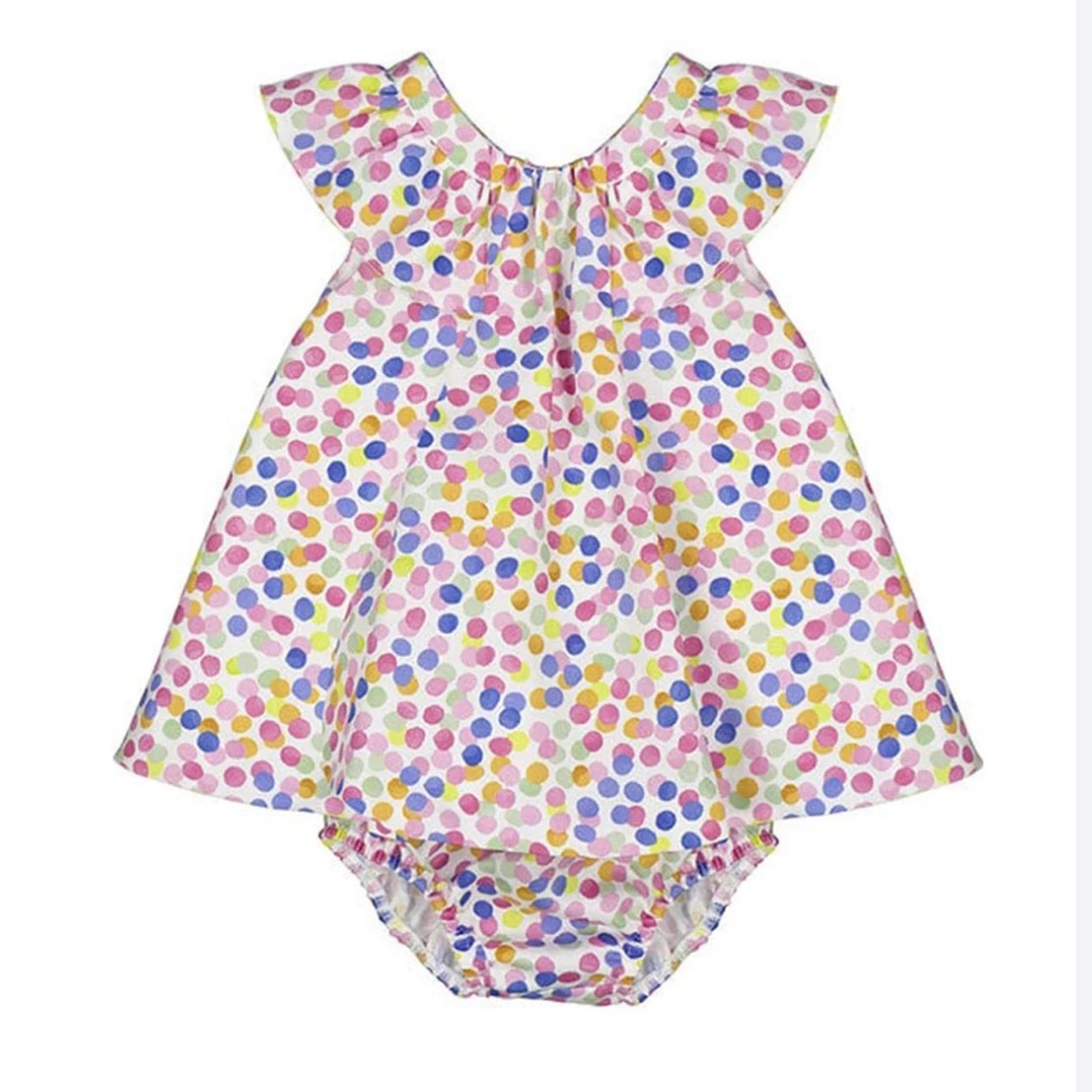 Mayoral Colorful Polka Dot Baby Dress